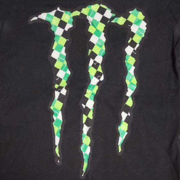 Monster Energy Black T-Shirt with Green Logo - Picture 2 of 5